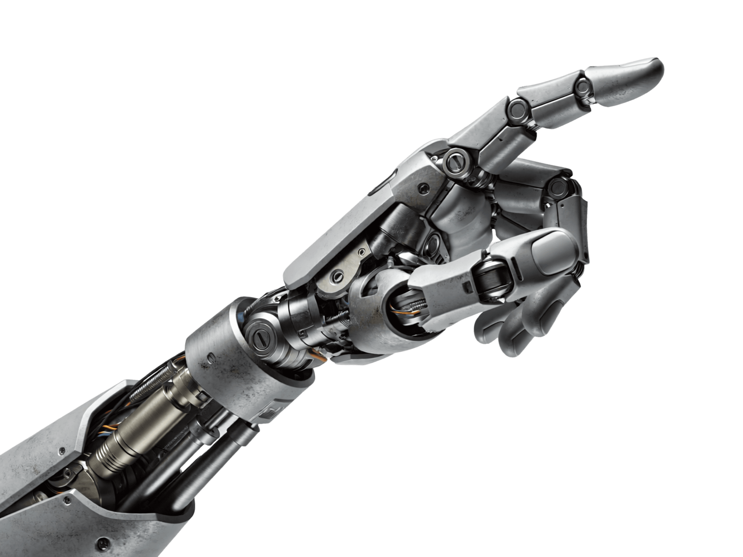 Robotic hand reaching toward USDC coin